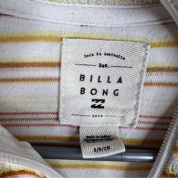 Billabong sweater zip up towel terry cloth beach Multicolor Striped Sweater - Picture 7 of 8